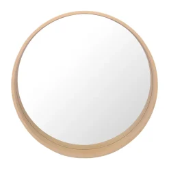 Homesight Miroir de salle de bains rond Ø.60 cm, placage chêne, Thiam