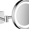 Hansgrohe Miroir de salle de bains lumineux LED grossissant, chromé,