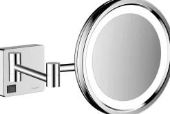 Hansgrohe Miroir de salle de bains lumineux LED grossissant, chromé,
