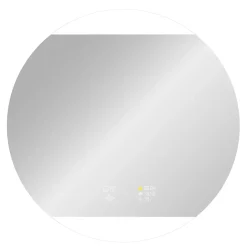 MPGlass Miroir de salle de bains lumineux LED, connexion Bluetooth, Ø80cm, argenté, BroadWay