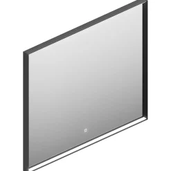 Miroir de salle de bains lumineux LED cadre noir H.75 x L.90 cm, Pura+
