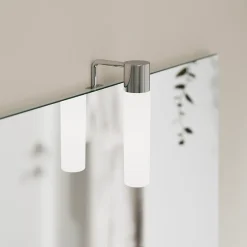 Miroir de salle de bains lumineux chrome IP44 l.60 x H.70 x P.10 cm, Opah
