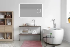 MPGlass Miroir de salle de bains lumineux LED rectangulaire l. 120 x H. 70 cm Bergen