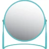 Miroir Simple|Spirella Miroir de salle de bains grossissant inclinable en métal, bleu aqua, l.18 x H.20 x P.10,5 cm, Akira Aqua