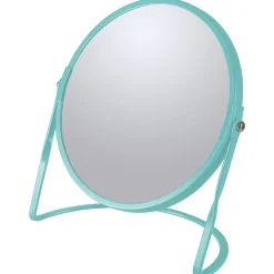 Miroir Simple|Spirella Miroir de salle de bains grossissant inclinable en métal, bleu aqua, l.18 x H.20 x P.10,5 cm, Akira Aqua