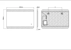 Miroir Lumineux|MPGlass Miroir de salle de bains lumineux LED, argenté l.100 x H.70 cm, Vague