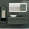 MPGlass Miroir de salle de bains lumineux LED noir 70 x 140 cm, Lyon Chic