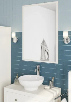 GoodHome Miroir de salle de bains blanc mat L.100 x l.70 x ép.1,6 cm, Perma