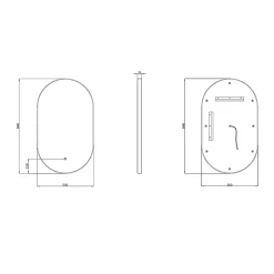 Miroir Lumineux|MPGlass Miroir de salle de bains lumineux LED ovale, 84 x 50 cm, Phoenix