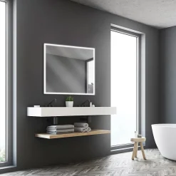 MPGlass Miroir de salle de bains lumineux LED 70 x 80 cm, argenté, Bishop