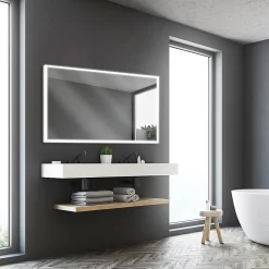 MPGlass Miroir de salle de bains lumineux LED 70 x 120 cm, argenté, Bishop
