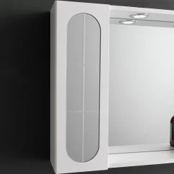 Armoire De Toilette|Kiamami Valentina Miroir De Salle De Bains Inglesina Avec Deux Éléments Muraux Latéraux Et Spots Led Intégrés