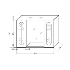 Armoire De Toilette|Kiamami Valentina Miroir De Salle De Bains Inglesina Avec Deux Éléments Muraux Latéraux Et Spots Led Intégrés