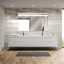 Miroir Lumineux|MPGlass Miroir de salle de bains lumineux LED L.120 x H.70 cm, argenté, Kelme
