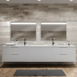Miroir Lumineux|MPGlass Miroir de salle de bains lumineux LED, L.80 x H.70 cm, argenté, Kelme