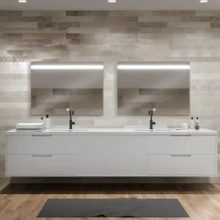 Miroir Lumineux|MPGlass Miroir de salle de bains lumineux LED, L.80 x H.70 cm, argenté, Kelme