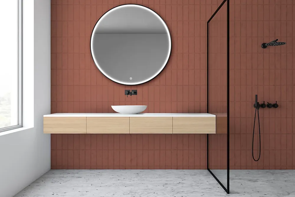 Miroir Lumineux|MPGlass Miroir de salle de bains lumineux LED rond Ø 120 cm Denver
