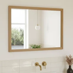 Miroir Simple|GoodHome Miroir de salle de bains placage chêne l.70 x L.100 x ép.1,6 cm, Perma