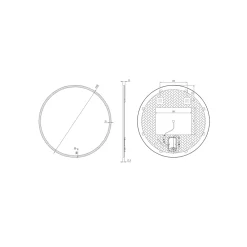 Miroir Lumineux|MPGlass Miroir de salle de bains lumineux LED rond Ø80 cm, argenté, Bishop