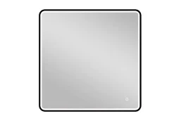 MPGlass Miroir de salle de bains lumineux LED noir 60 x 60 cm, Lyon Chic