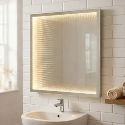 Miroir Lumineux|Cooke & Lewis Miroir de salle de bains lumineux LED 80x65 cm, Calshot