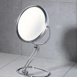 Kiamami Valentina Miroir De Table Double Face Grossissant 5X En Métal Chromé