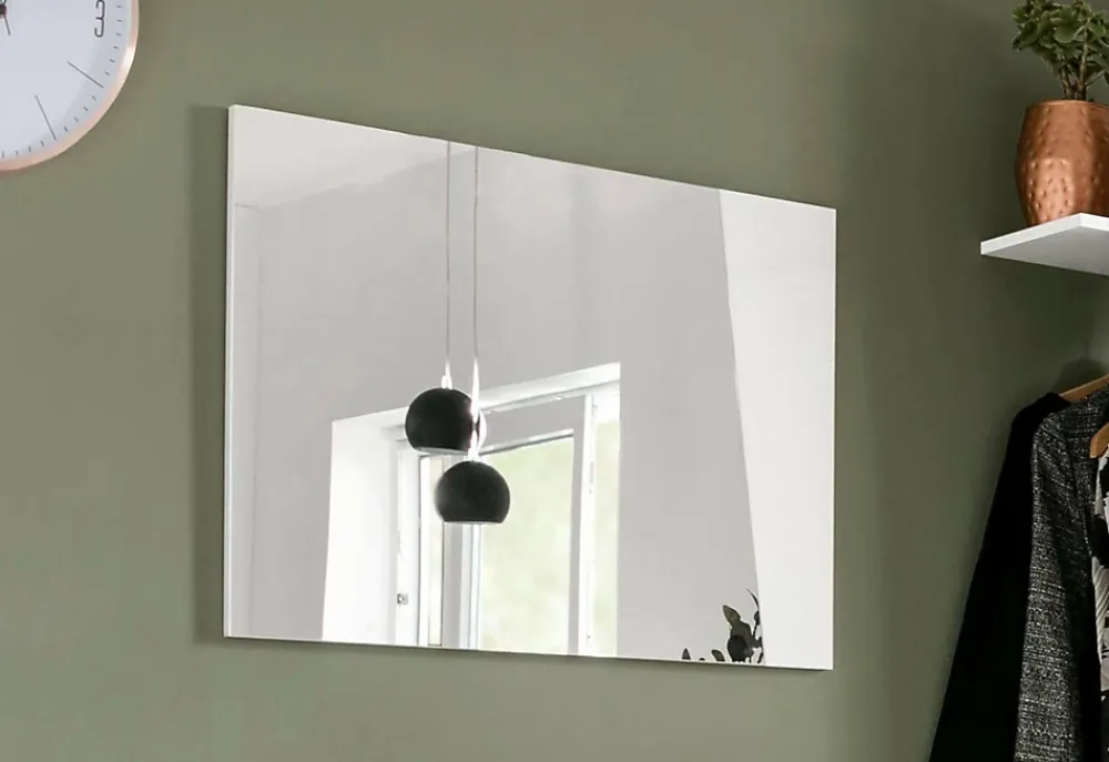 Dmora Miroir Deanna, Miroir de salle de bain, 100% Made in Italy, 80x2h60 cm, Blanc brillant