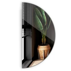 Tulup Miroir demi-rond minimaliste 35 x 70 cm pour salle de bain 1 pièce