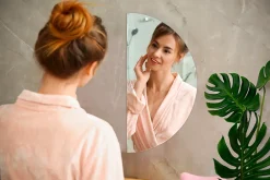 Miroir Simple|Tulup Miroir demi-rond mural 25 x 50 cm minimaliste 1 pièce