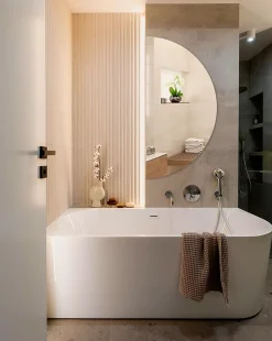 Miroir Simple|Tulup Miroir demi-rond suspendu 30 x 60 cm pour salle de bain mural 1 pièce