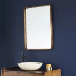 Miroir Simple|Berah Getah Miroir en mindi massif finition noyer