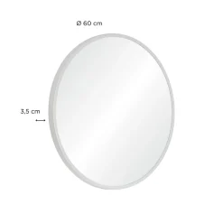 Miroir Simple|Mob-In Miroir en métal rond D60cm EMA Blanc