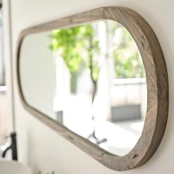 Berah Getah Miroir en pin recyclé massif ovale
