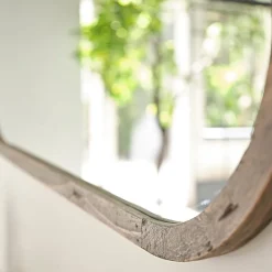 Berah Getah Miroir en pin recyclé massif ovale