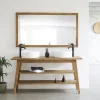 Berah Getah Miroir en teck massif rectangulaire 145x80 cm