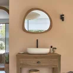 Berah Getah Miroir en teck massif recyclé 70x60 cm