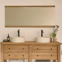 Berah Getah Miroir en teck recyclé rectangulaire 140 cm