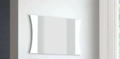 Dmora Miroir Frida, Miroir de salle de bain, 100% Made in Italy, 110x2h60 cm, Blanc brillant