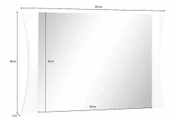 Dmora Miroir Frida, Miroir de salle de bain, 100% Made in Italy, 110x2h60 cm, Blanc brillant
