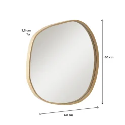 Miroir Simple|Mob-In Miroir galet chêne LEONIE 60x60cm