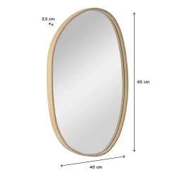 Miroir Simple|Mob-In Miroir galet réversible en chêne 40x65cm