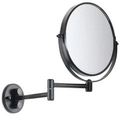 Miroir Grossissant|Kiamami Valentina Miroir Grossissant Pour Montage Mural, Réglable, Laiton Noir Mat