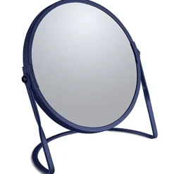 Spirella Miroir grossissant sur pied Acier AKIRA Bleu mat