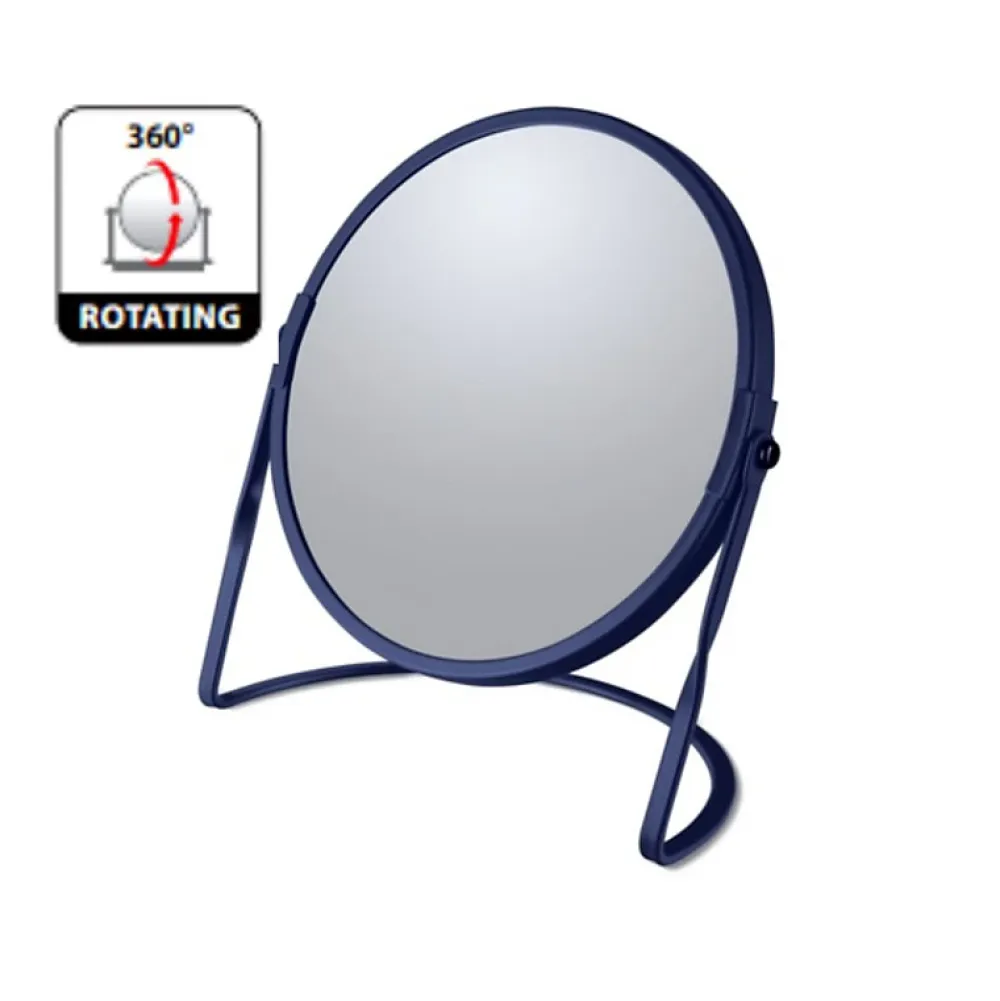 Spirella Miroir grossissant sur pied Acier AKIRA Bleu mat