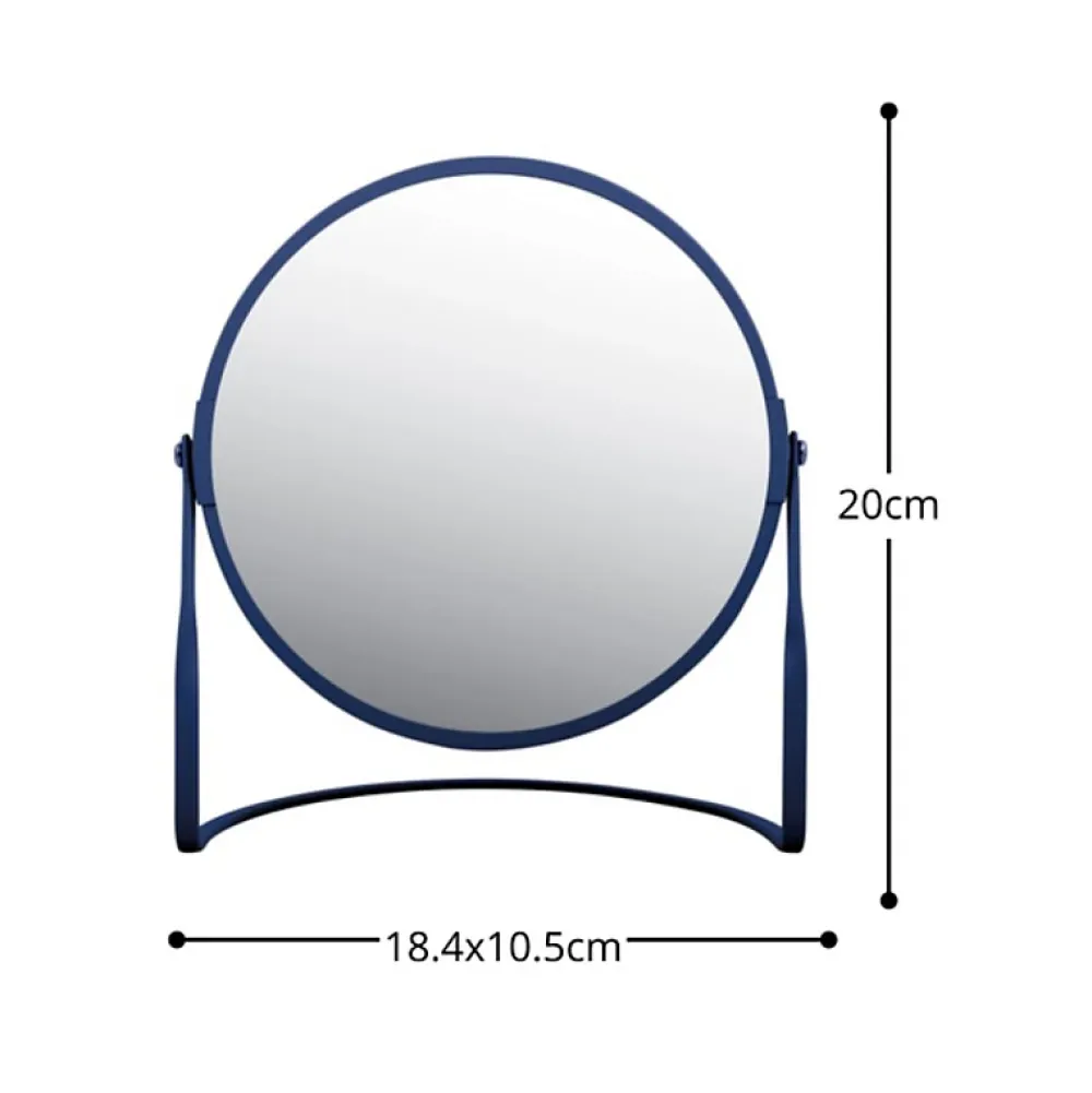 Spirella Miroir grossissant sur pied Acier AKIRA Bleu mat
