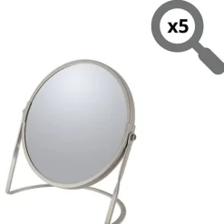 Spirella Miroir grossissant sur pied Acier AKIRA Taupe mat