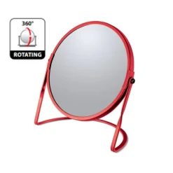Spirella Miroir grossissant sur pied Acier AKIRA Rouge mat