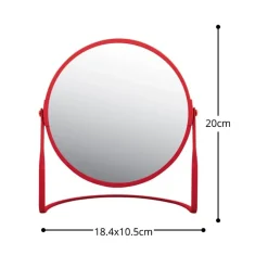 Spirella Miroir grossissant sur pied Acier AKIRA Rouge mat