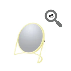 Miroir Grossissant|Spirella Miroir grossissant sur pied Acier AKIRA Jaune mat