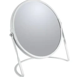 Spirella Miroir grossissant sur pied Acier AKIRA Blanc mat